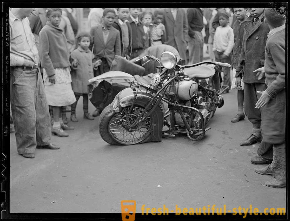 Coleção da foto de acidentes nas estradas da América nos anos 1930-1950