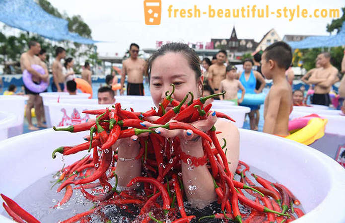 Não para os fracos de coração: na China houve uma pimentas-comer competição de velocidade