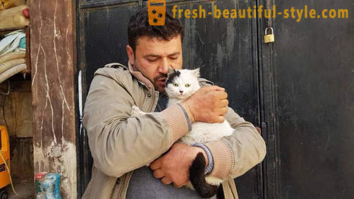 O homem permaneceu no Aleppo devastada pela guerra para cuidar de animais abandonados