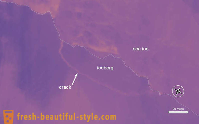 Iceberg da Antártica rompeu uma área de mais de dois de Moscou