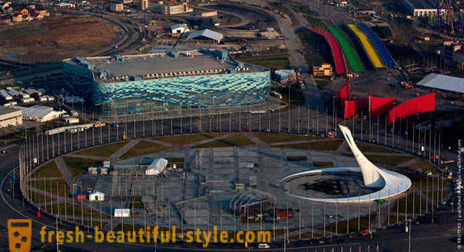 Parque Olímpico com helicóptero