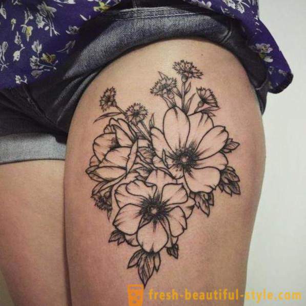 Flor tatuagem - a forma original de expressão