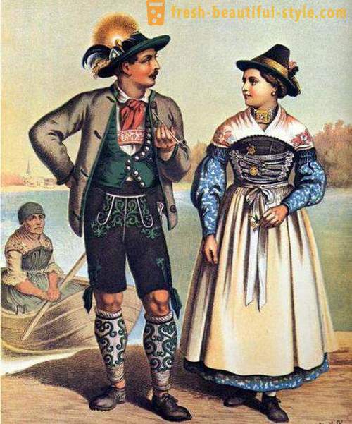 Trajes nacionais alemãs para mulheres, homens e crianças. vestuário étnicas