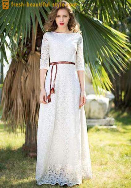 Longo vestido branco - um elemento especial de guarda-roupa das mulheres