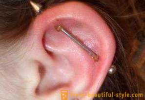 A punção da cartilagem da orelha: tratamento, os efeitos de