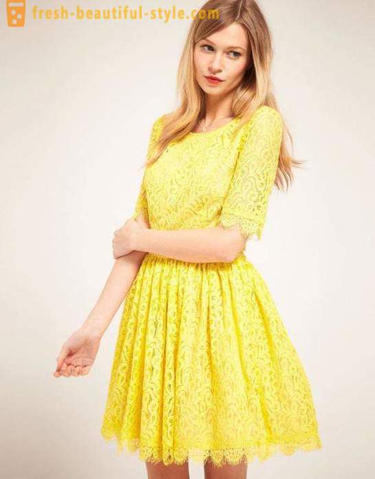 Vestido amarelo: opções para a primavera eo verão